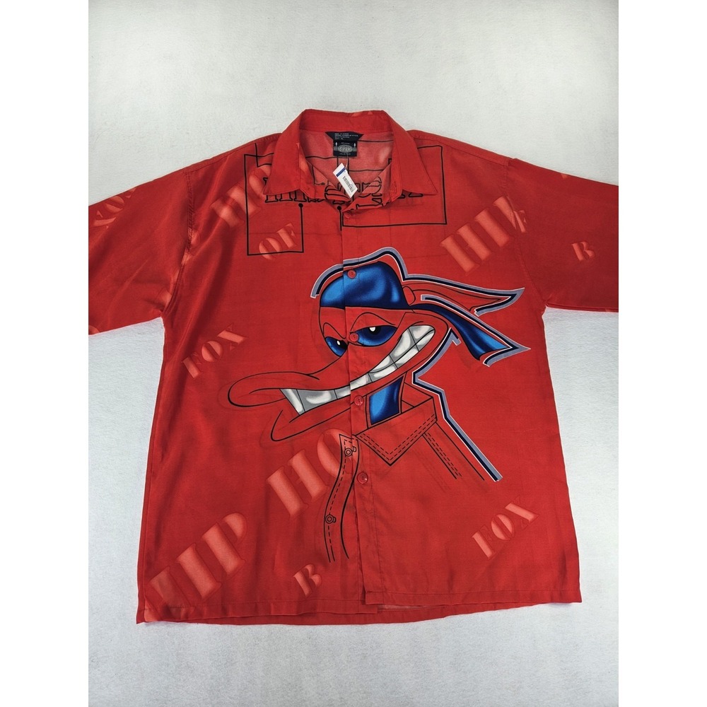 Vintage‎ Original Fox Collection Hip Hop Shirt Red Cartoon Graphic XL Y2K